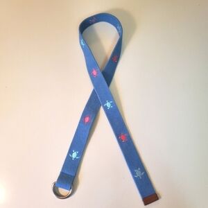 Vineyard Vines D Ring Belt Sea Turtle, Size Large